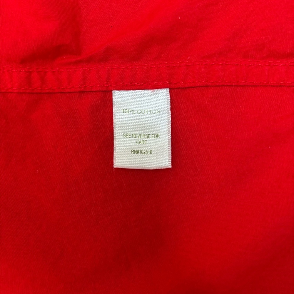 Garnet Hill Utility Jacket Hooded Long Anorak Lightweight Coat Cotton Red Size 6 - Picture 10 of 12